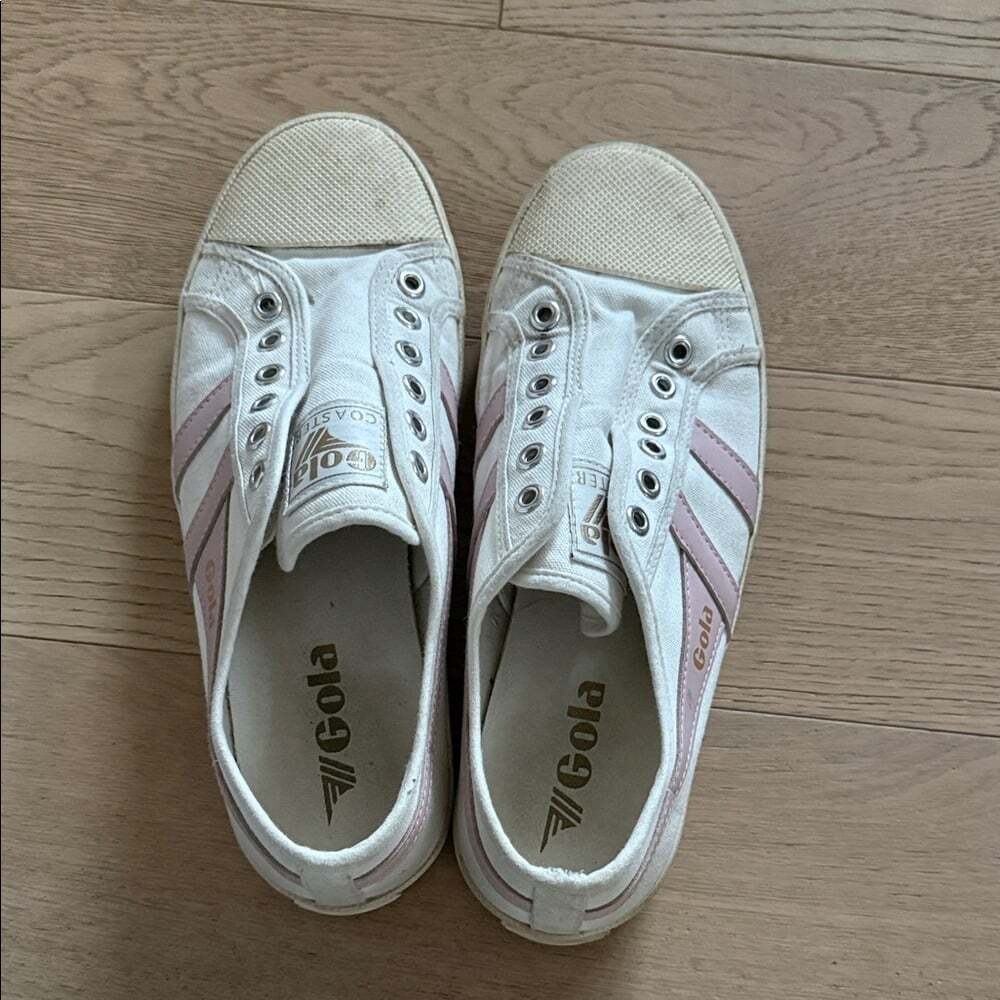 Gola Coaster Slip On Women's Classic White and Pink Sneakers